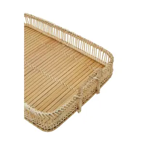 Interiors by Premier Rectangular Natural Rattan And Bamboo Tray