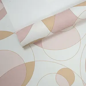 Rasch Retro Circle Pattern Pink Orange Gold White Wallpaper