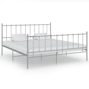 Berkfield Bed Frame Grey Metal 180x200 cm 6FT Super King