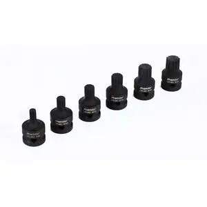 Premium 6 Piece Impact Spline Socket Bit Set - 1/2 Inch Drive - Durable Chromoly Steel Construction