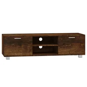 Berkfield TV Cabinet Smoked Oak 140x40.5x35 cm Engineered Wood