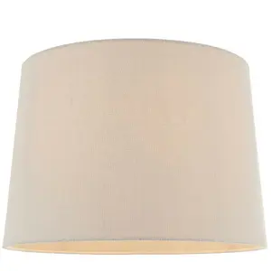 14" Tapered Round Drum Lamp Shade Natural/Neutral 100% Linen Modern Simple Cover