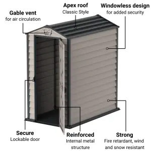 BillyOh EverMore Apex Plastic Shed - 4x6ft