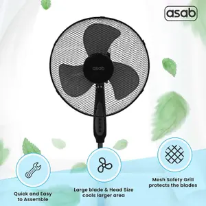 Pedestal Oscillating Tower Fan Black