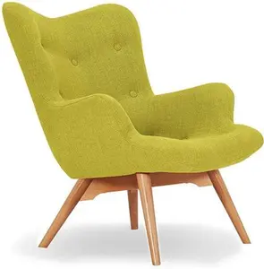 Leaf Green Fabric Angel Accent Chair