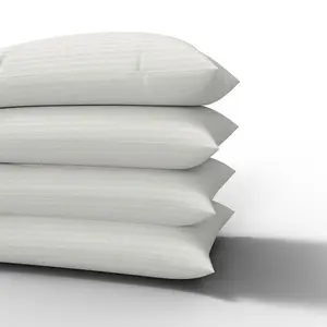 Stripes Pillows Hollowfiber Filled Hotel Quality Bounce Back Bed Pillows Pack of 4