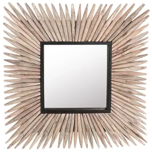 Wall Mirror SASABE Wood Light Wood