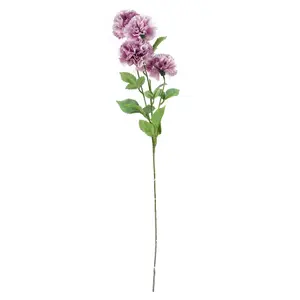 80cm Artificial Pink Carnation and Larkspur Glass Vase