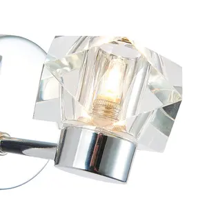 Luminosa Contemporary Wall Lamp Chrome, Crystal Cube