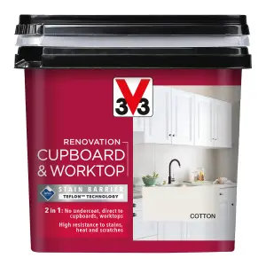 V33 Renovation Cotton Satinwood Cupboard & cabinet paint, 750ml