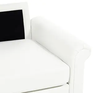 3 Seater Fabric Sofa White GINNERUP