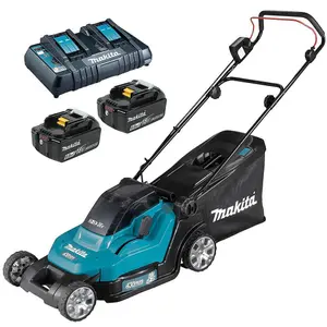 Makita DLM432 Twin 18v / 36v LXT Cordless 43cm Lawn Mower Soft Start 2 x 6AH