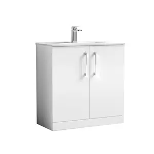 Arno 800mm Single Bathroom Vanity with Integrated Vitreous China Basin White