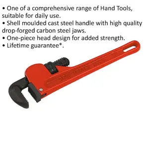 300mm European Pattern Cast Steel Pipe Wrench with Durable Carbon Steel Jaws