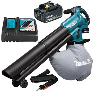 Makita DUB187F002 18V LXT Brushless Cordless Garden Leaf Blower Vacuum + 3ah