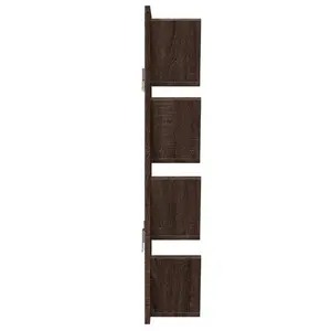 Alpen Home Wall Bookshelf 4-Tier Smoked Oak 33X16x90 Cm Brown Oak