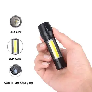 Pocket High Powered LED Torch Rechargeable Military Grade with Case