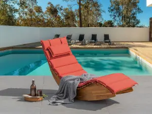 Beliani Traditional Sun Lounger Red BRESCIA II