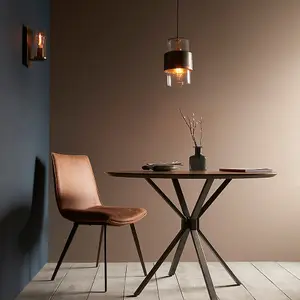 Bronze Hanging Ceiling Pendant Light - Clear Glass Shade - Single Bulb Fitting