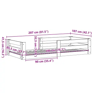 Berkfield Bed Frame without Mattress Wax Brown 100x200 cm Solid Wood Pine