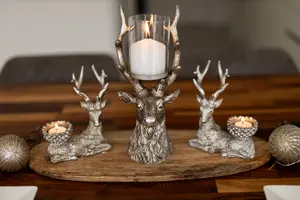 2pc Stag Tealight Candle Holders