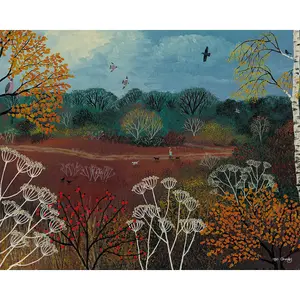 Jo Grundy Autumn Walk Canvas Print Multicoloured (60cm x 80cm)