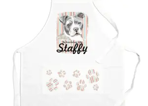 Purely Home Staffy Apron - Novelty Kitchen Gift for Dog Lovers