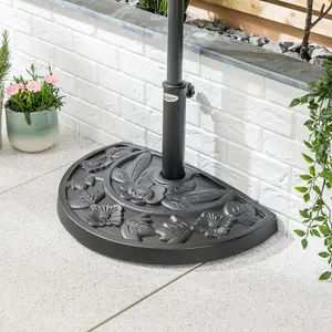 Half Parasol Base 15kg Garden Umbrella Stand Sunshade Holder 38/48mm