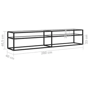 Berkfield TV Cabinet Transparent 200x40x40.5 cm Tempered Glass