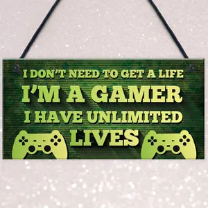 Gaming Sign Bedroom Accessories Hanging Sign For Boys Bedroom Gift For Gamer