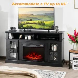 Costway Fireplace TV Stand for TVs up to 65 Inches W/ 2000W Electric Fireplace Insert