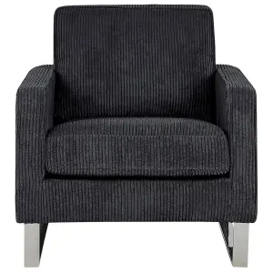 Beliani Retro Armchair VIND Corduroy Black