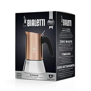 Bialetti Venus Induction 'R' Stovetop 6 Cup Coffee Maker Copper