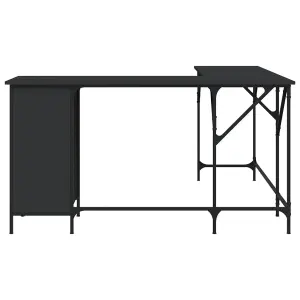 Berkfield Desk Black 141x141x75 cm Engineered Wood