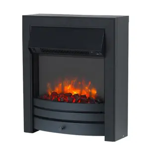 Roxby Electric Fire - Black with 110mm Spacer Kit