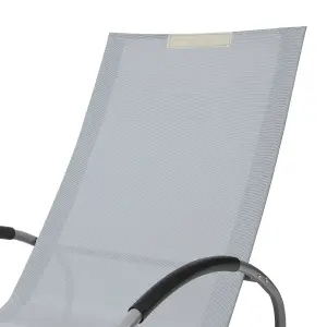 Beliani Modern Sun Lounger Fabric Grey CAMPO