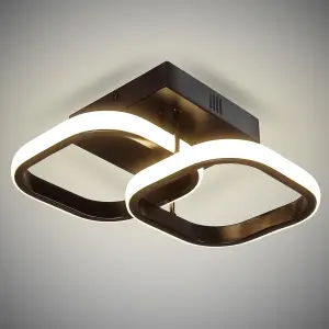 22W LED Square Ceiling Light Black