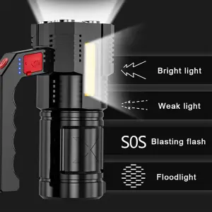 Dekton High Powered LED Multi Torch Portable Lamp Rechargeable Light Camping