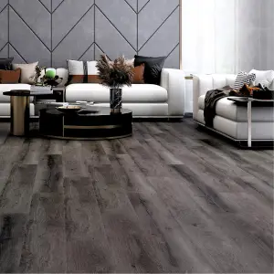 SPC Click Flooring Composite Plank Flooring Graphite Black Oak Plank Style 2.193m2 Pack