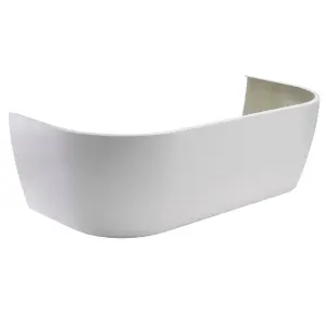 Cooke & Lewis Helena White Oval Curved Bath, panel & wellness system set (L)1700mm