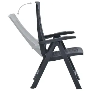 Berkfield Garden Reclining Chairs 2 pcs Plastic Anthracite