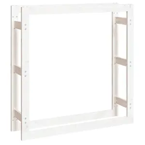 Berkfield Firewood Rack White 100x25x100 cm Solid Wood Pine