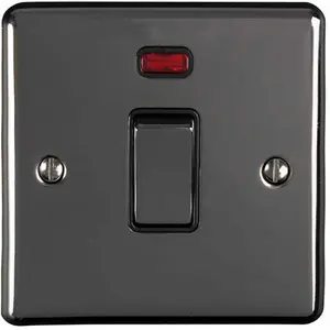 2 PACK 1 Gang 20A DP Switch & Neon Light BLACK NICKEL & Black Trim Appliances