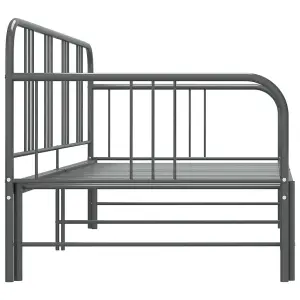 vidaXL Pull-out Sofa Bed Frame without Mattress Grey Metal 90x200 cm