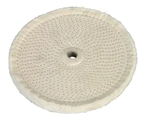 Sealey 200mm Cotton Buffing Wheel For Bench Grinder 16mm Bore Fine BG200BW