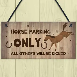 Red Ocean Horse Sign Funny Sign For Stables Signs About Horses Beware Horses Sign Gift