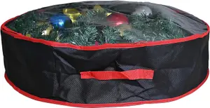 Ram Heavy Duty BLACK Christmas Xmas Wreath Storage Bag