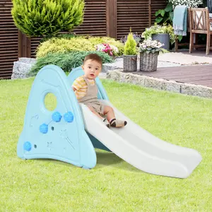 Costway Kids Slide Freestanding Baby Play Climber Slide Set Widened Pedals