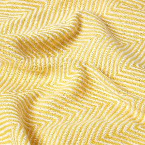 Homescapes Cotton Halden Chevron Yellow Throw, 150 x 200 cm