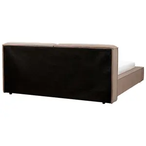 Boucle EU King Size Bed Brown LINARDS